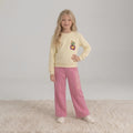 Girls Floral Yellow & Pink Sweatshirt Set