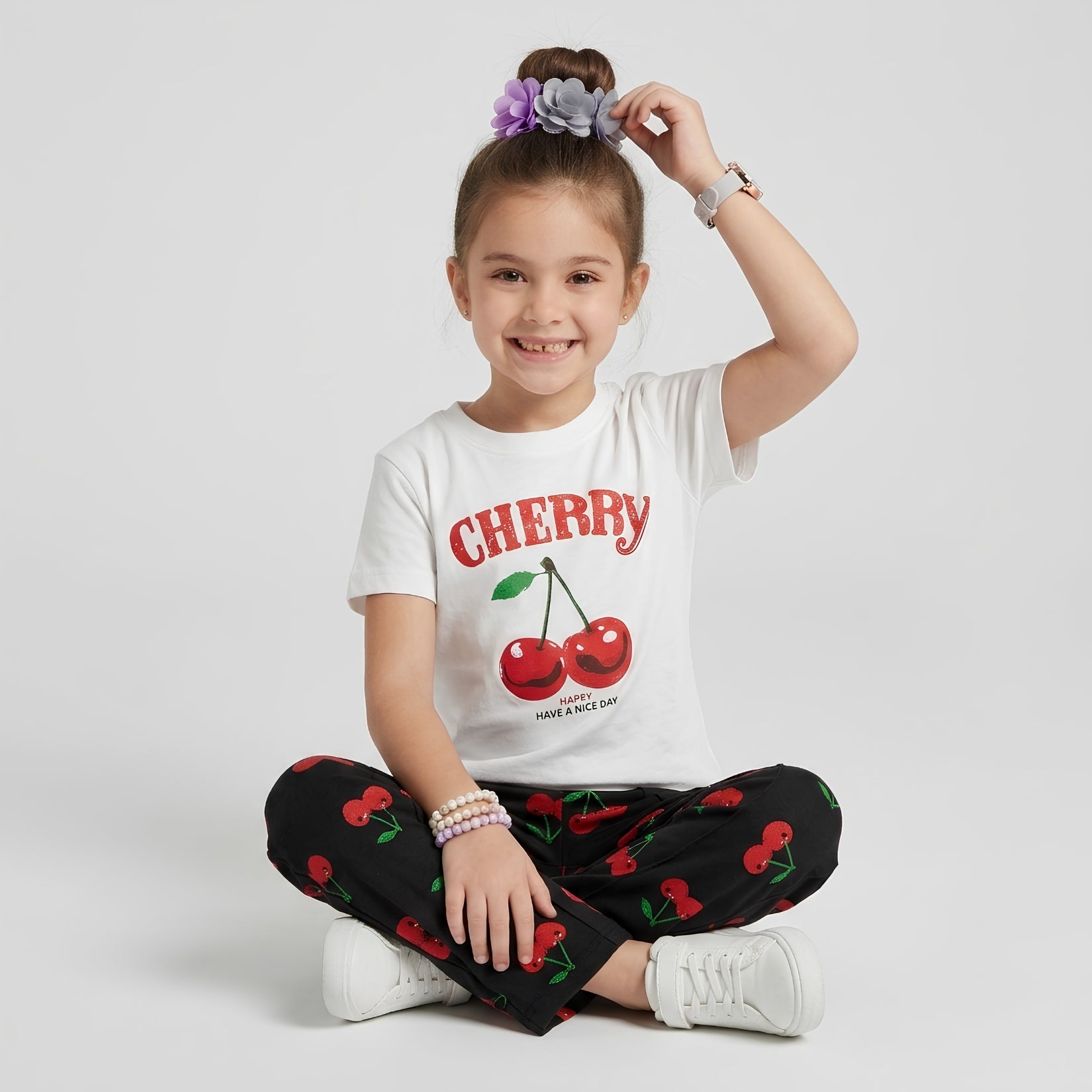 Girls Cherry Sweet Trousers Set