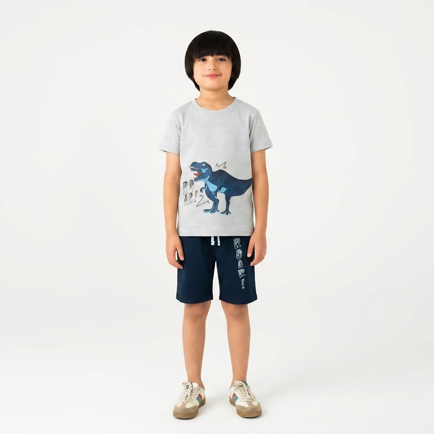 Boys T-Rex Roar Shorts Set
