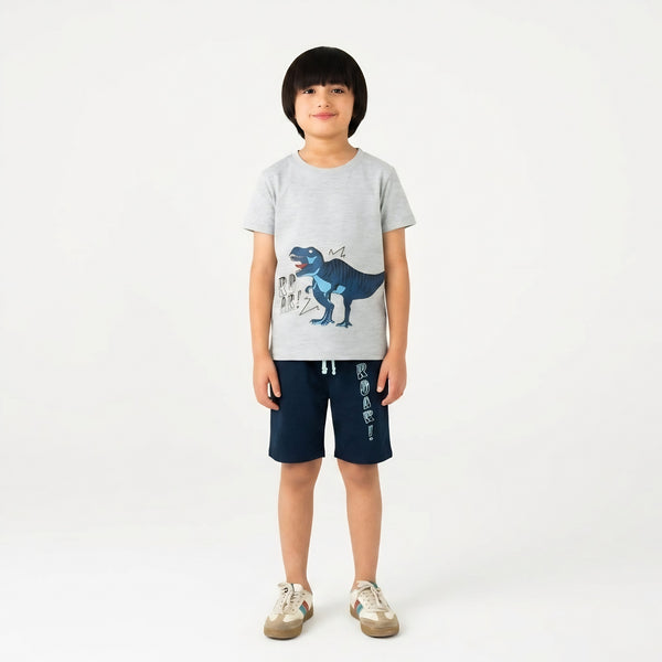 Boys T-Rex Roar Shorts Set