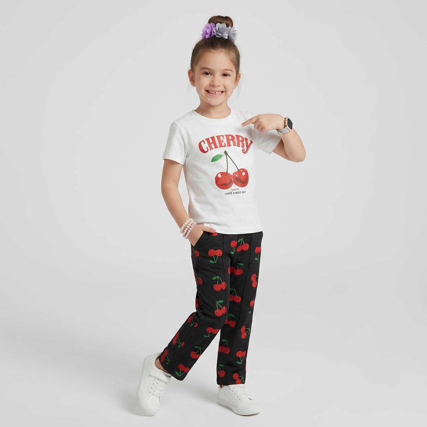 Girls Cherry Sweet Trousers Set