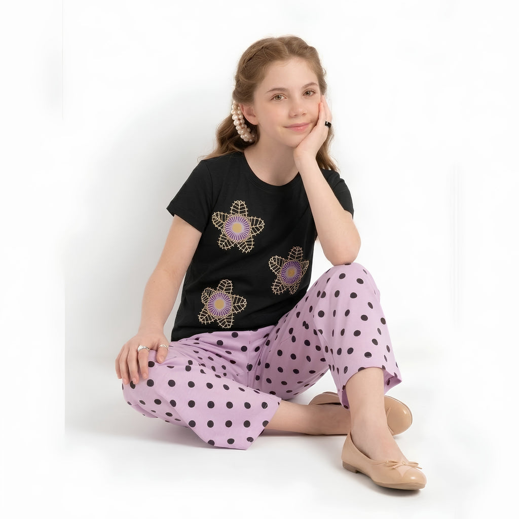 Girls Floral & Polka Dot Set