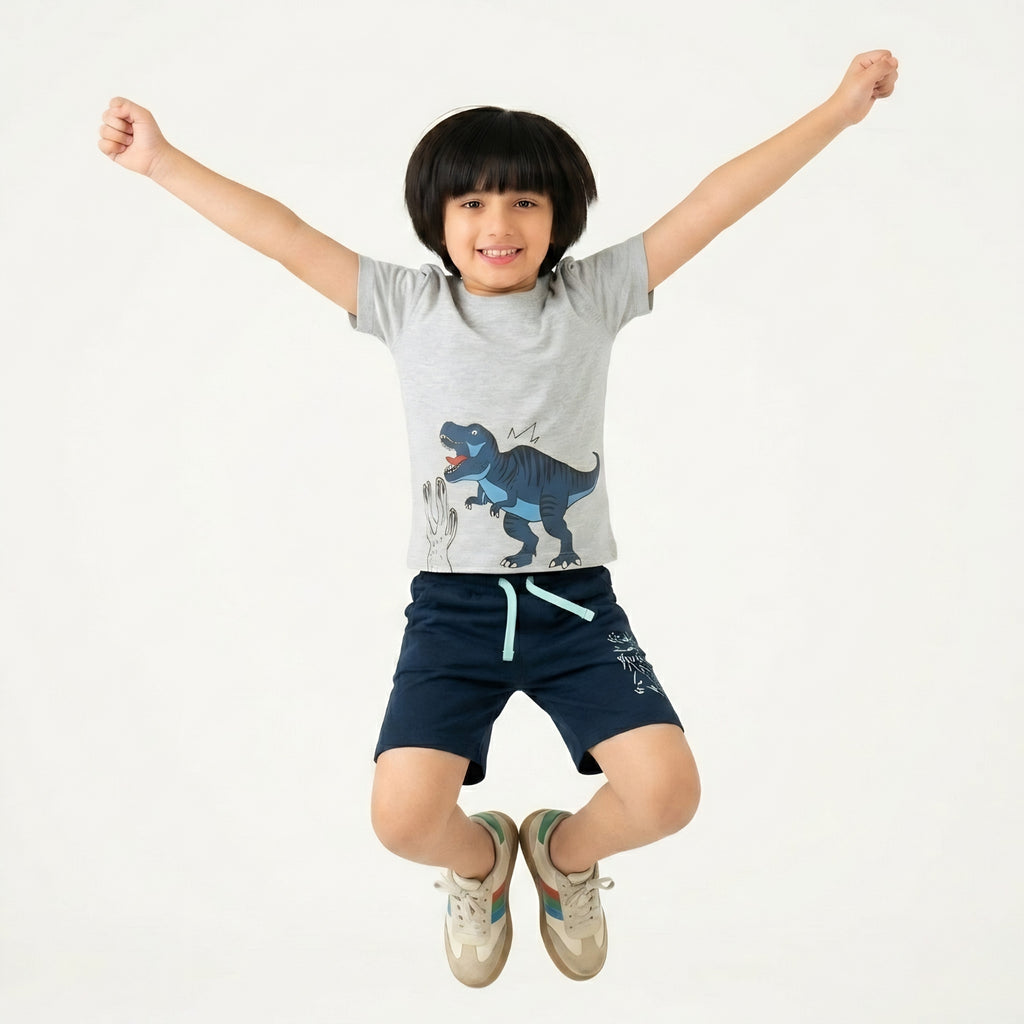 Boys T-Rex Roar Shorts Set
