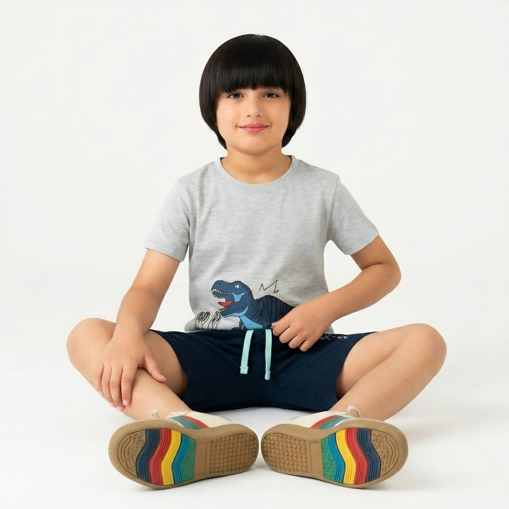 Boys T-Rex Roar Shorts Set