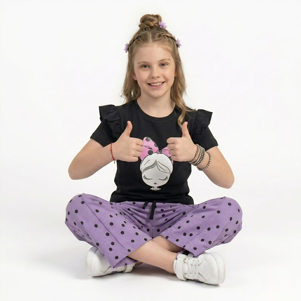 Girls Polka Dot Ruffle Set