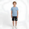 Boys Sky Blue Pocket Shorts Set
