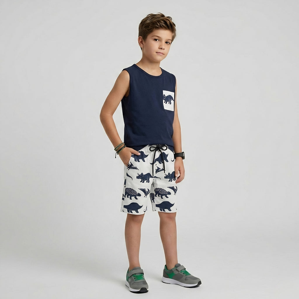 Boys Dino Explorer Shorts Set
