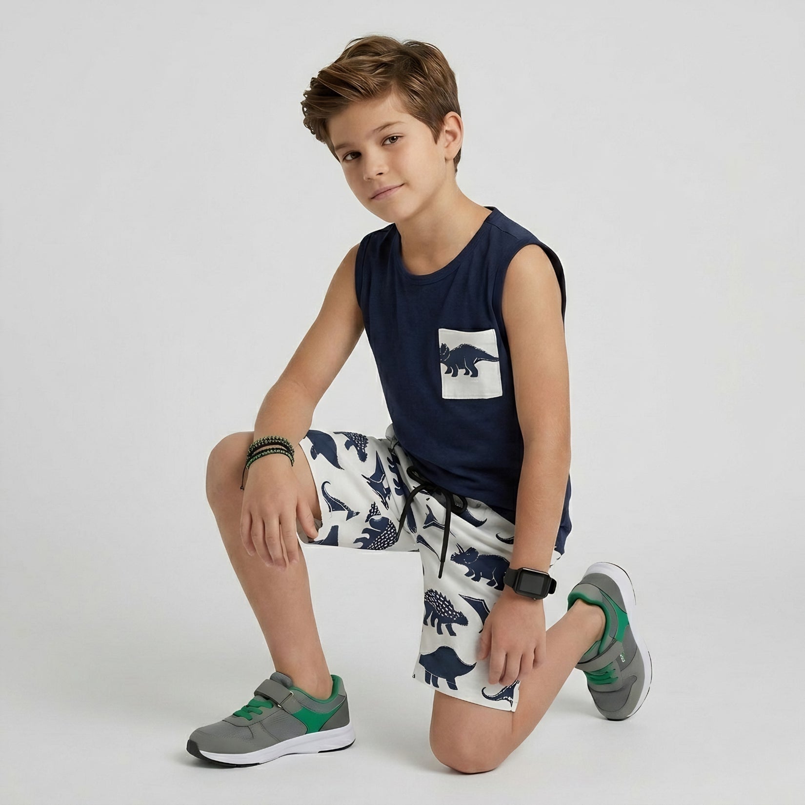 Boys Dino Explorer Shorts Set