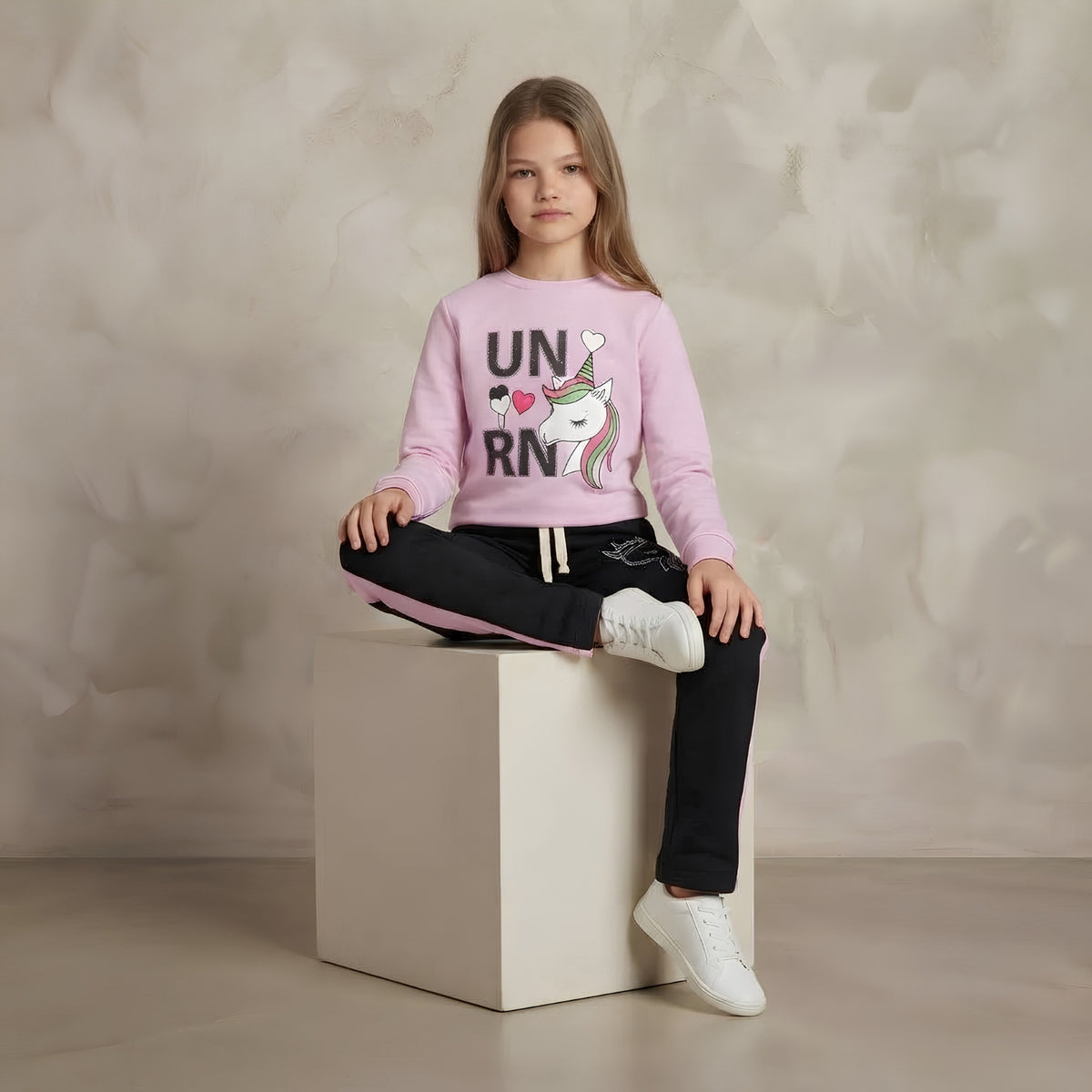 Girls Unicorn Printed Tracksuit Set