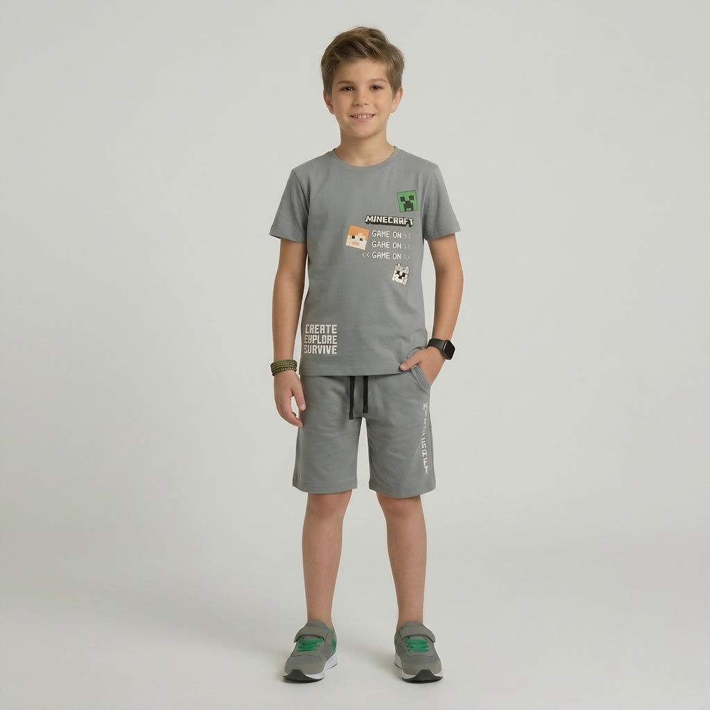 Boys Gamer Minecraft Shorts Set