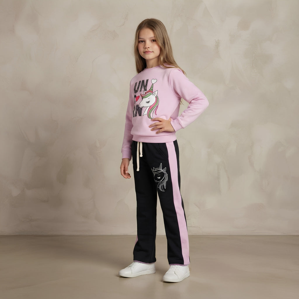 Girls Unicorn Printed Tracksuit Set