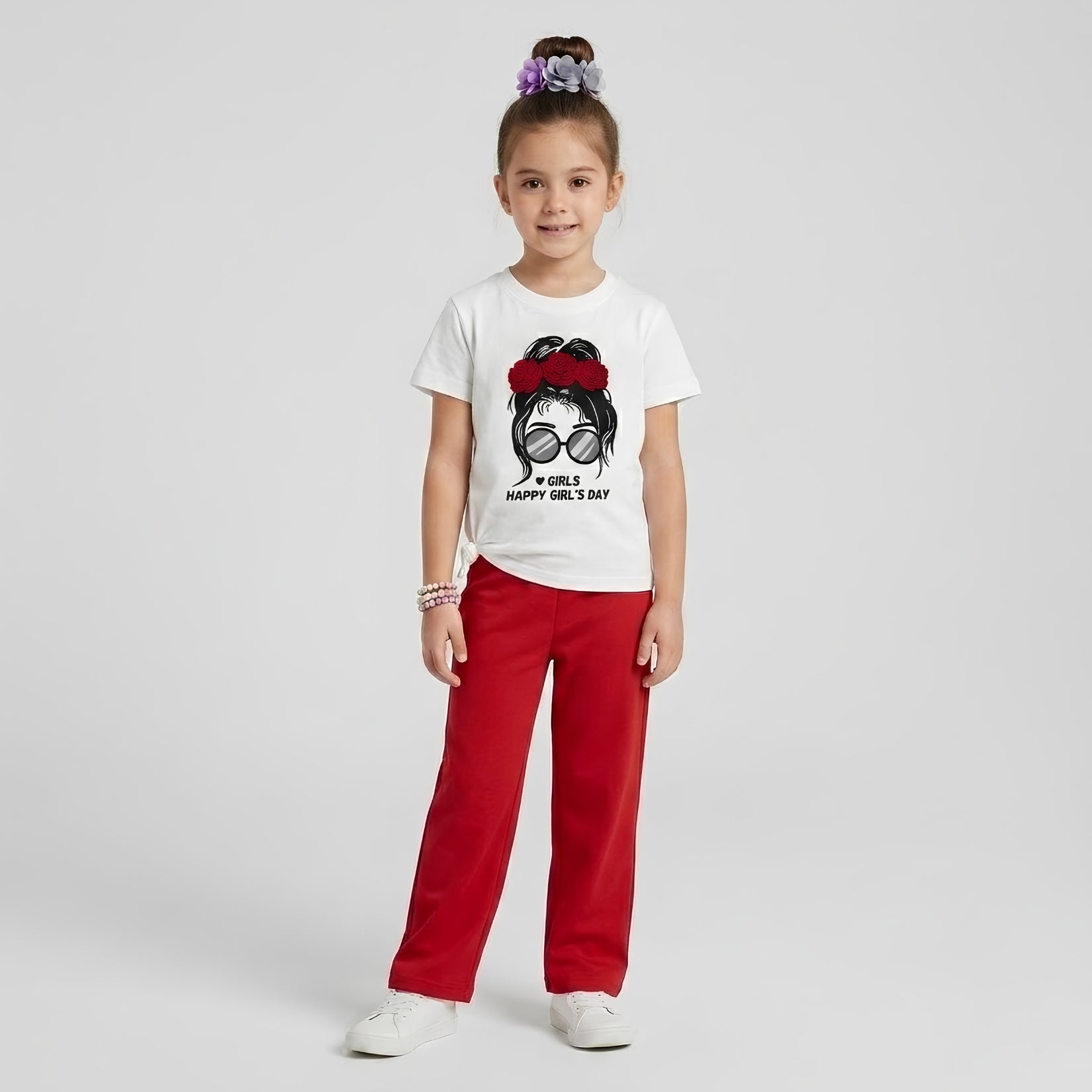 Girls Happy Girl's Day Trousers Set