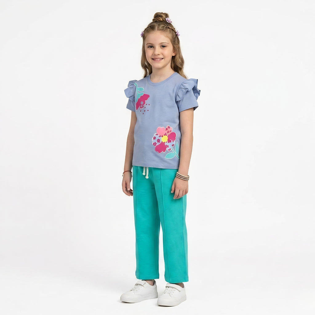 Girls Floral Ruffle Set