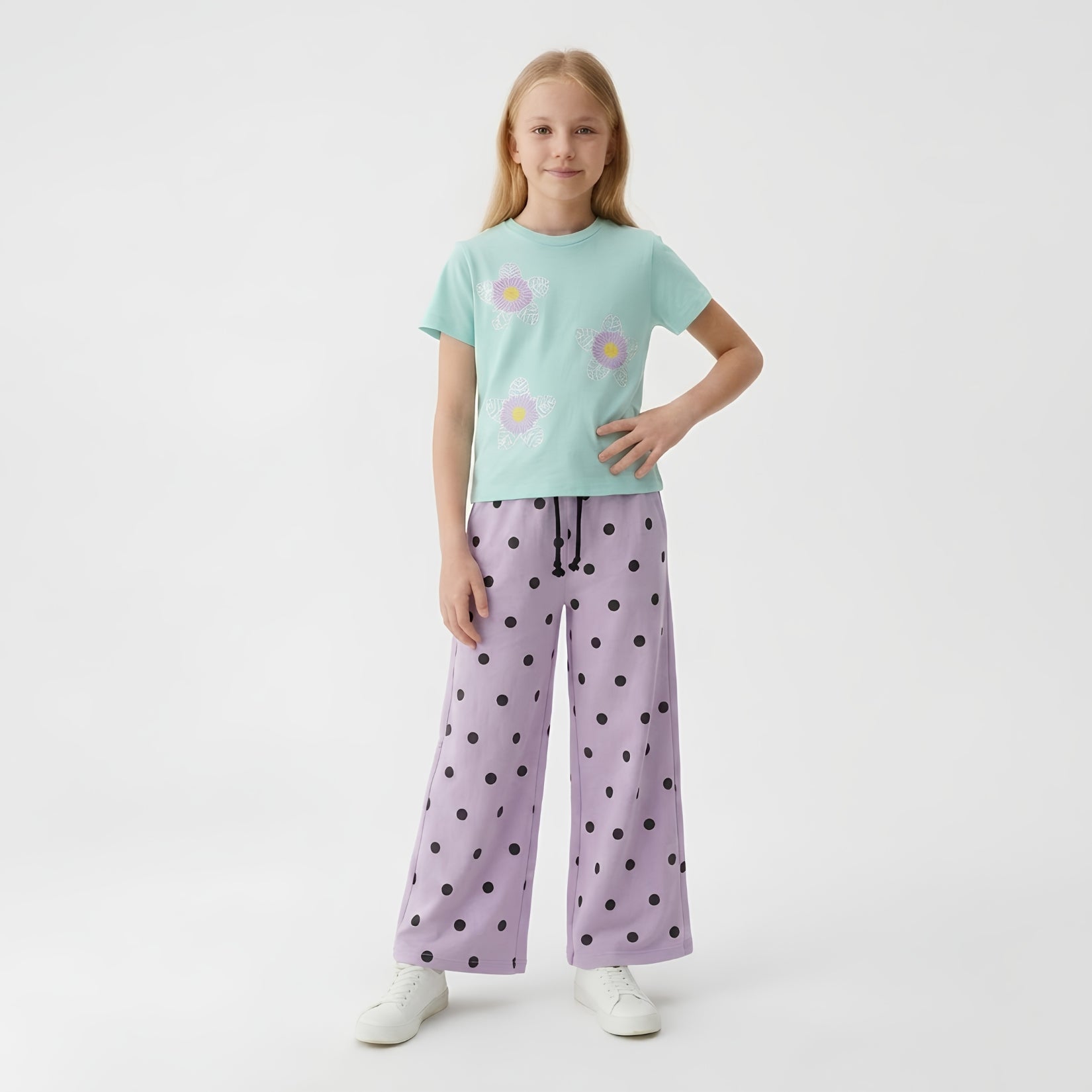 Girls Floral & Polka Dot Set