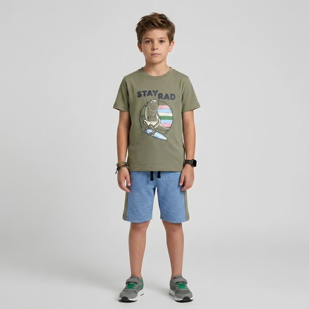 Boys Stay Rad Dino Surfer Set