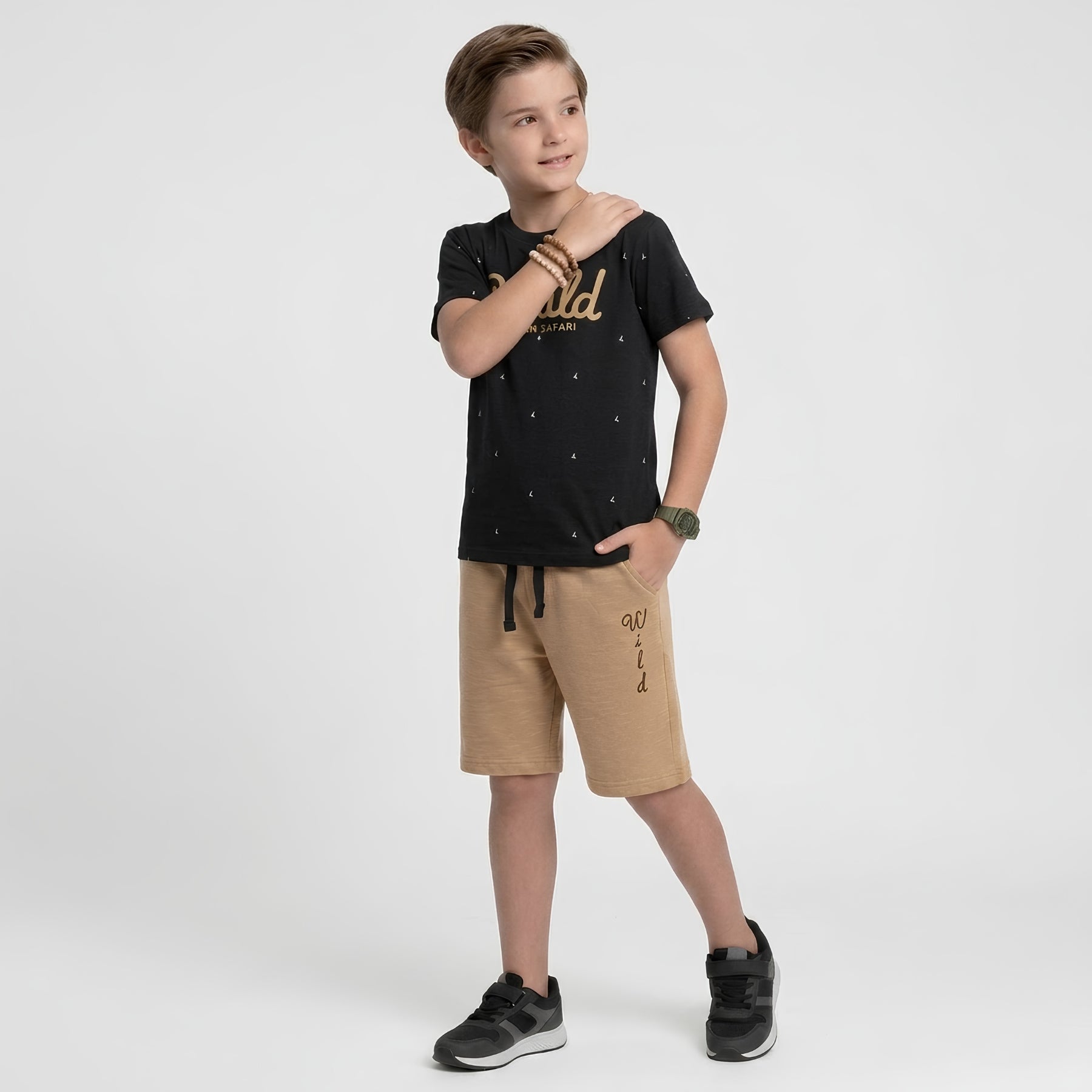Boys Wild Safari Shorts Set