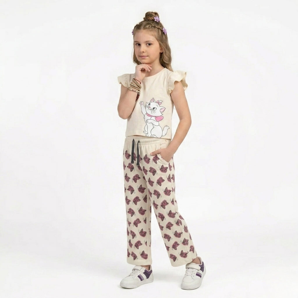 Girls Butterfly & Kitty Cream Set