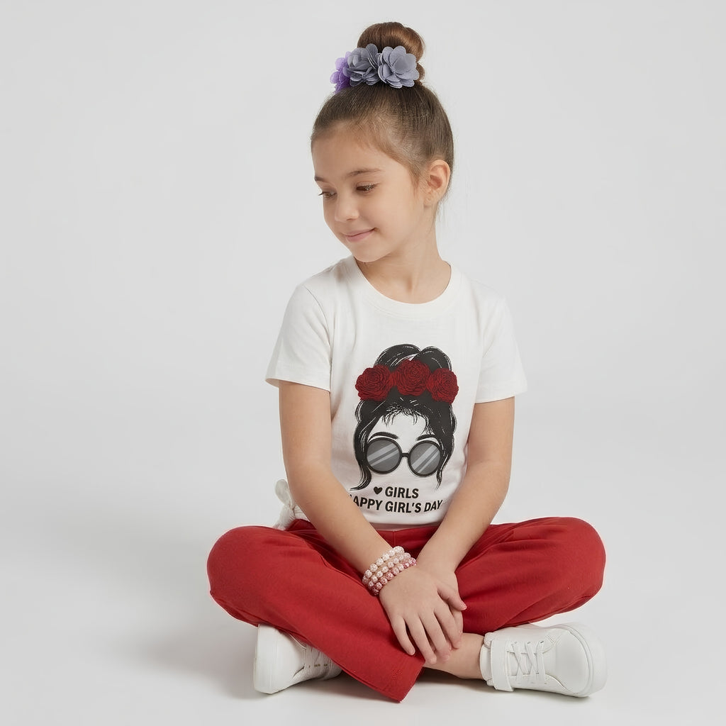 Girls Happy Girl's Day Trousers Set