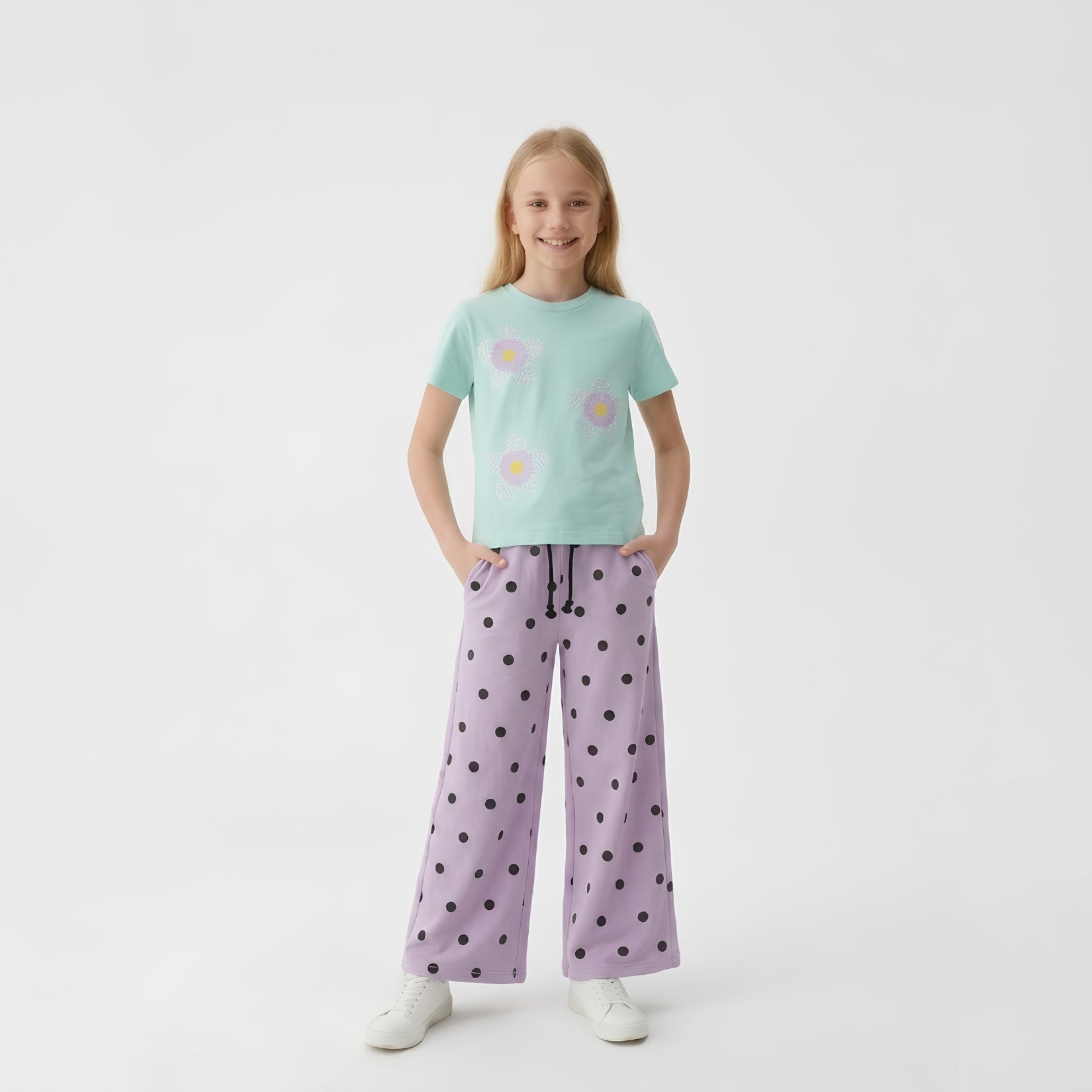 Girls Floral & Polka Dot Set