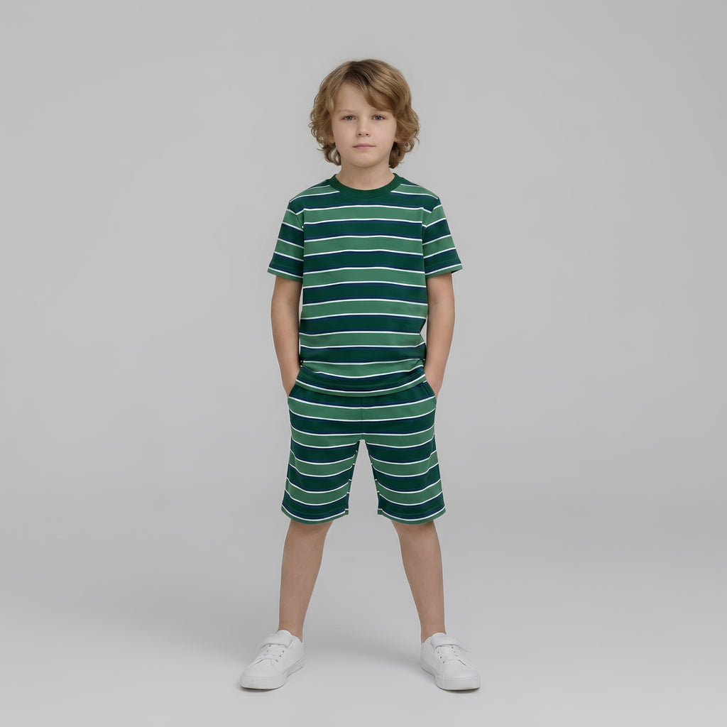 Boys Classic Striped Shorts Set
