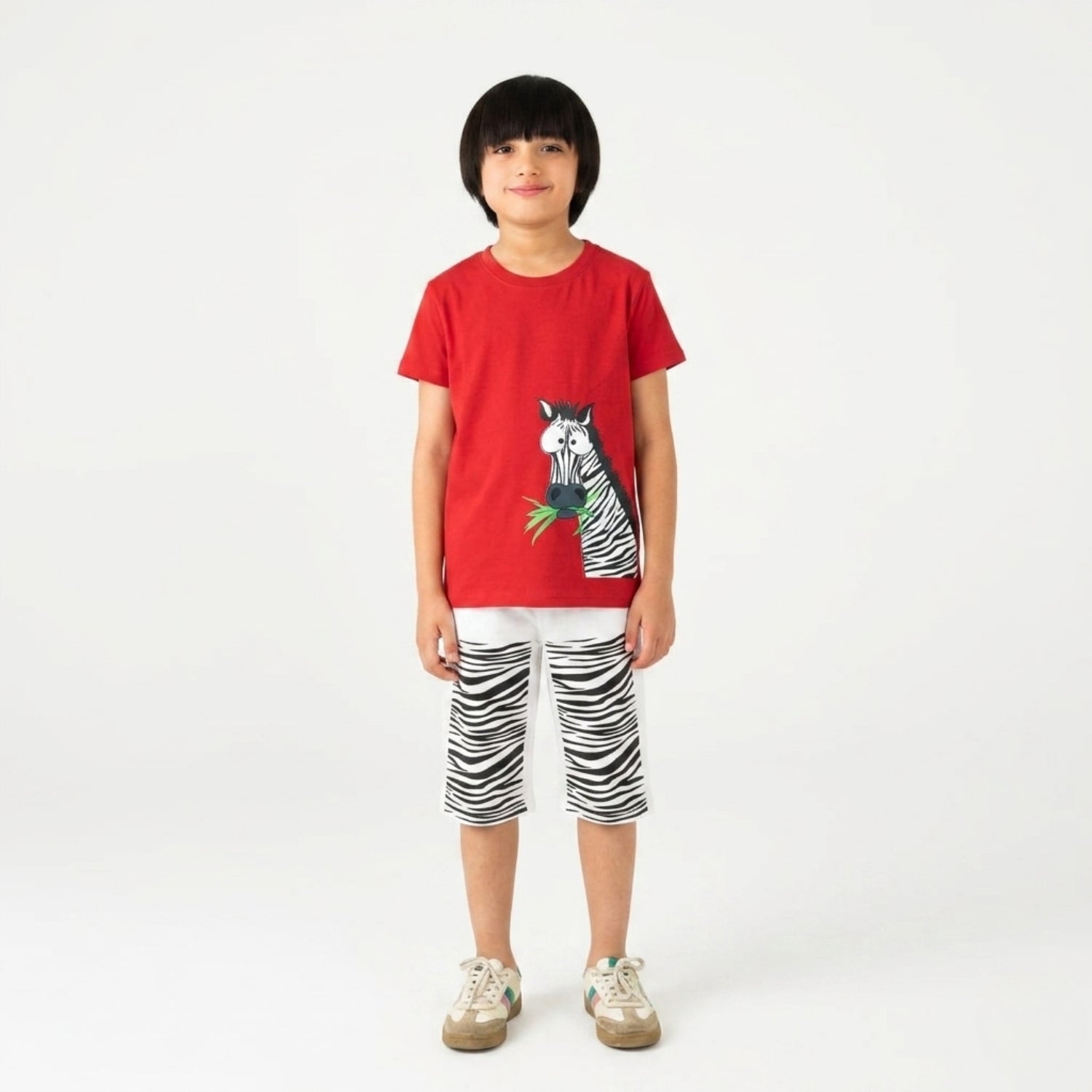 Boys Zebra Print Shorts Set