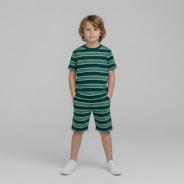 Boys Classic Striped Shorts Set