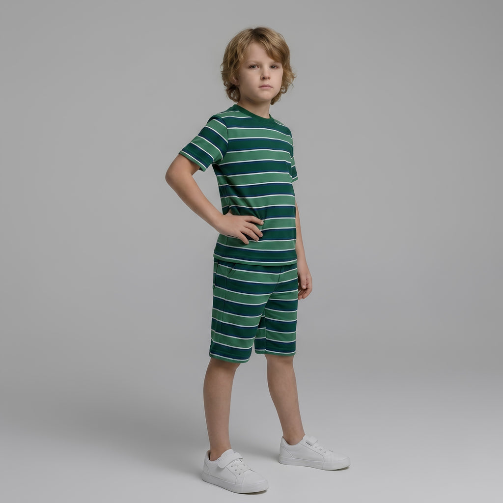 Boys Classic Striped Shorts Set