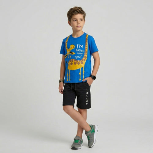 Boys Giraffe Fun Shorts Set