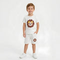 Boys Cute Lion Shorts Set