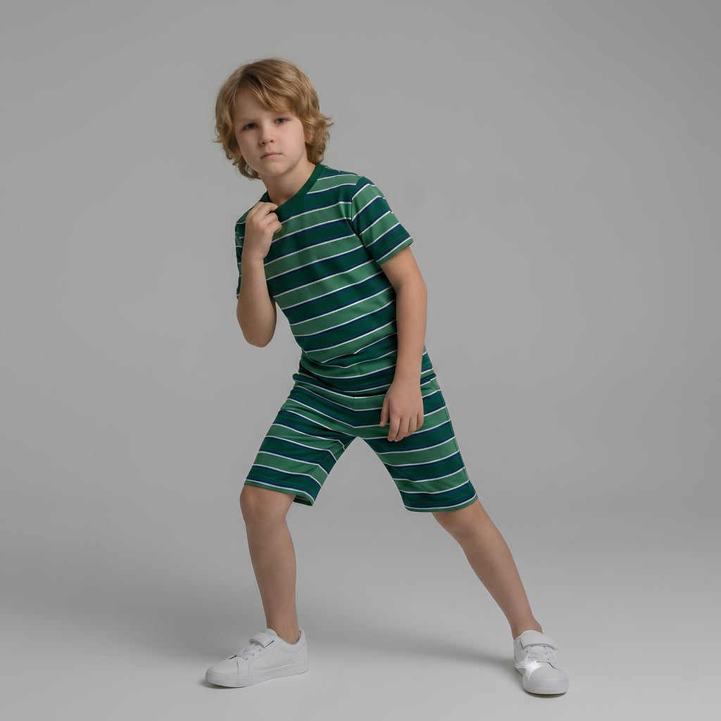 Boys Classic Striped Shorts Set