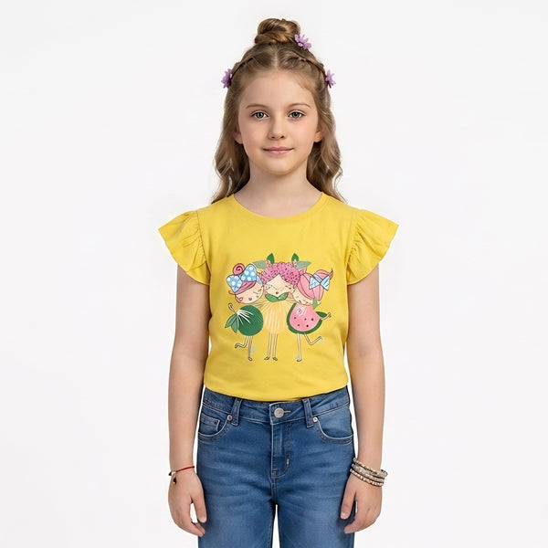 Girls Fruit Friends Ruffle Top