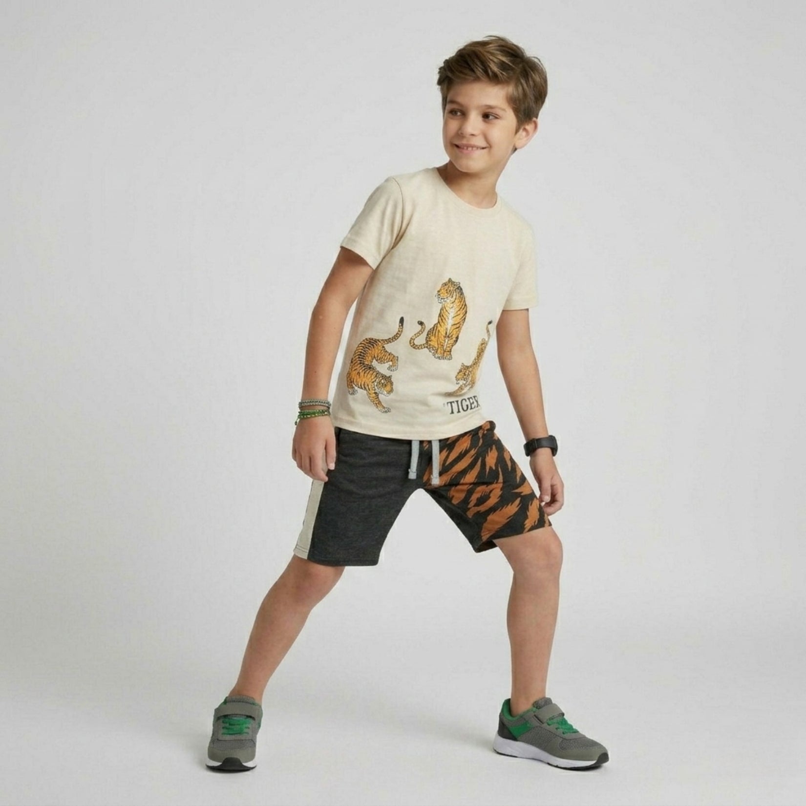 Tiger Print T-Shirt & Shorts Set
