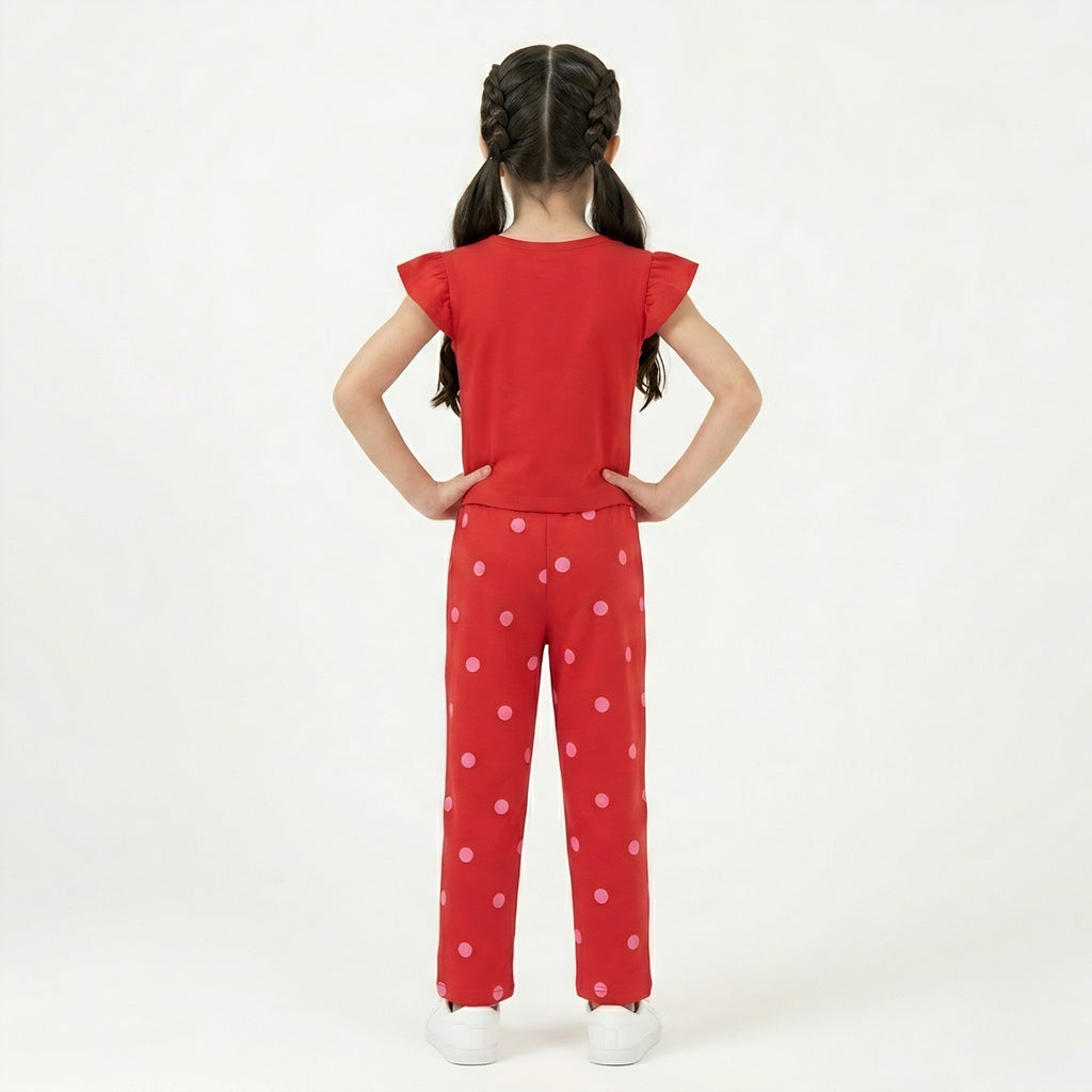 Girls Cherry Print Cotton Set