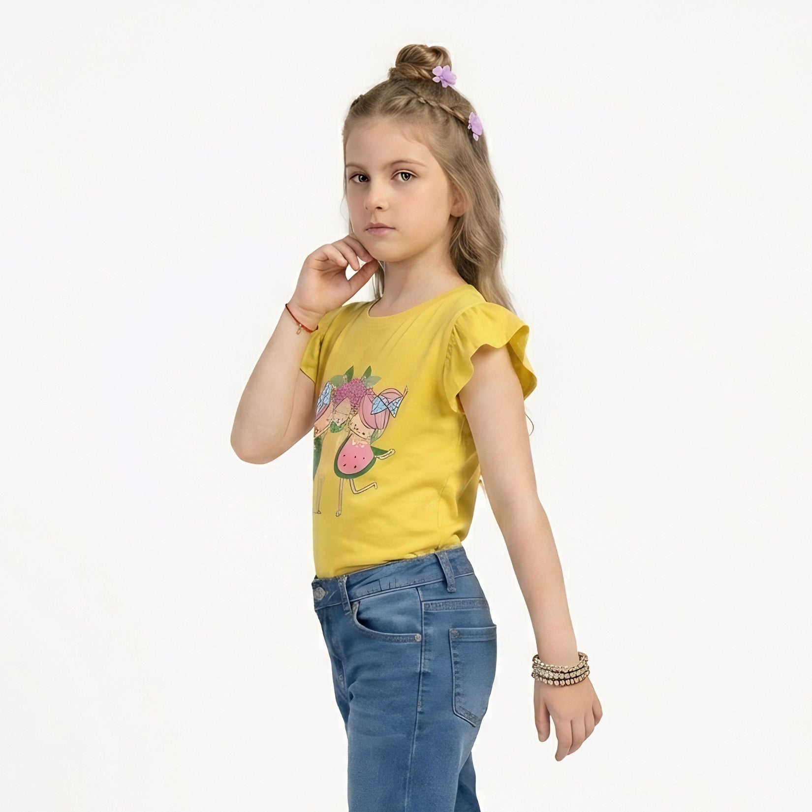 Girls Fruit Friends Ruffle Top