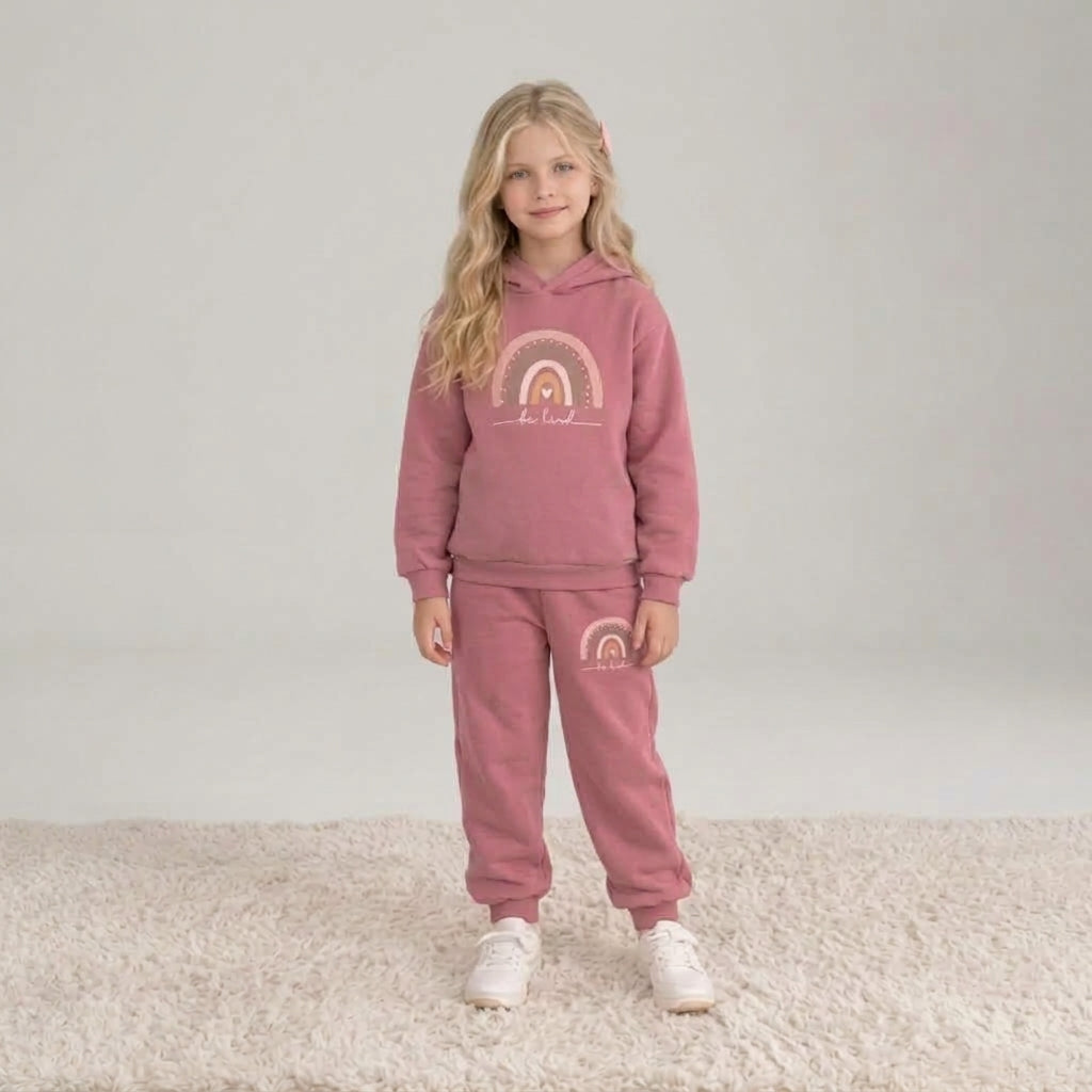 Girls "Be Kind" Rainbow Tracksuit Set