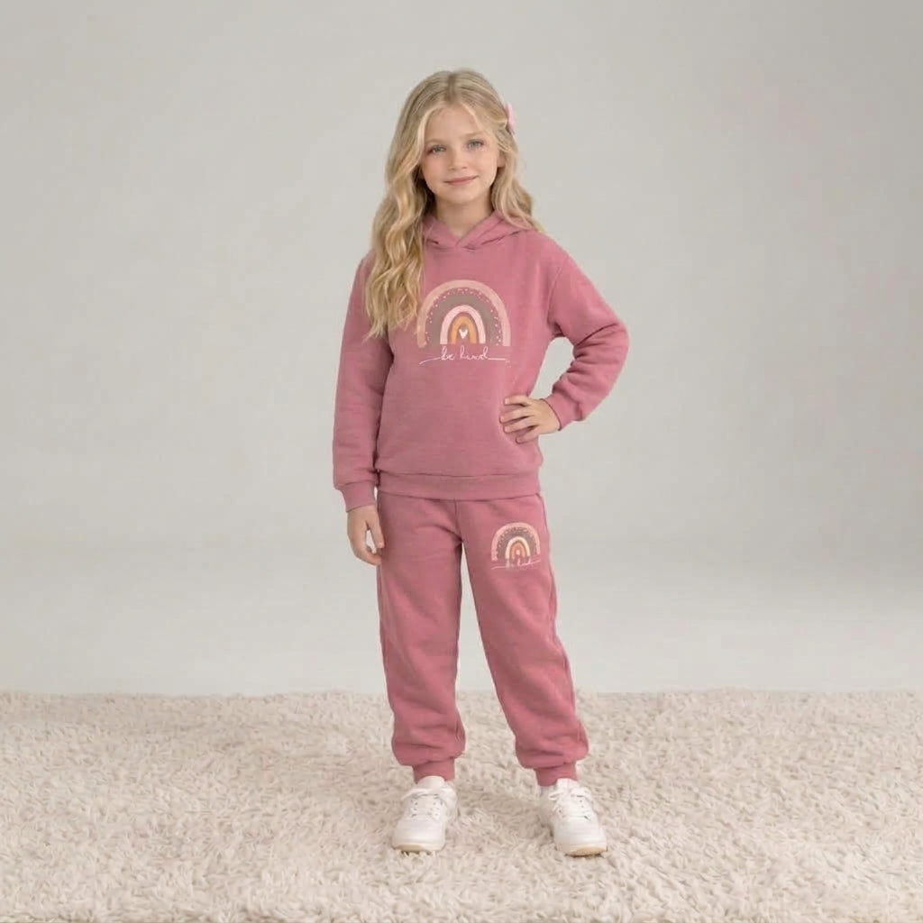 Girls "Be Kind" Rainbow Tracksuit Set
