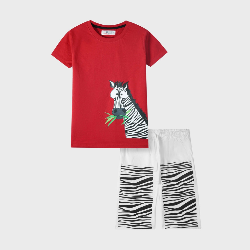Boys Zebra Print Shorts Set